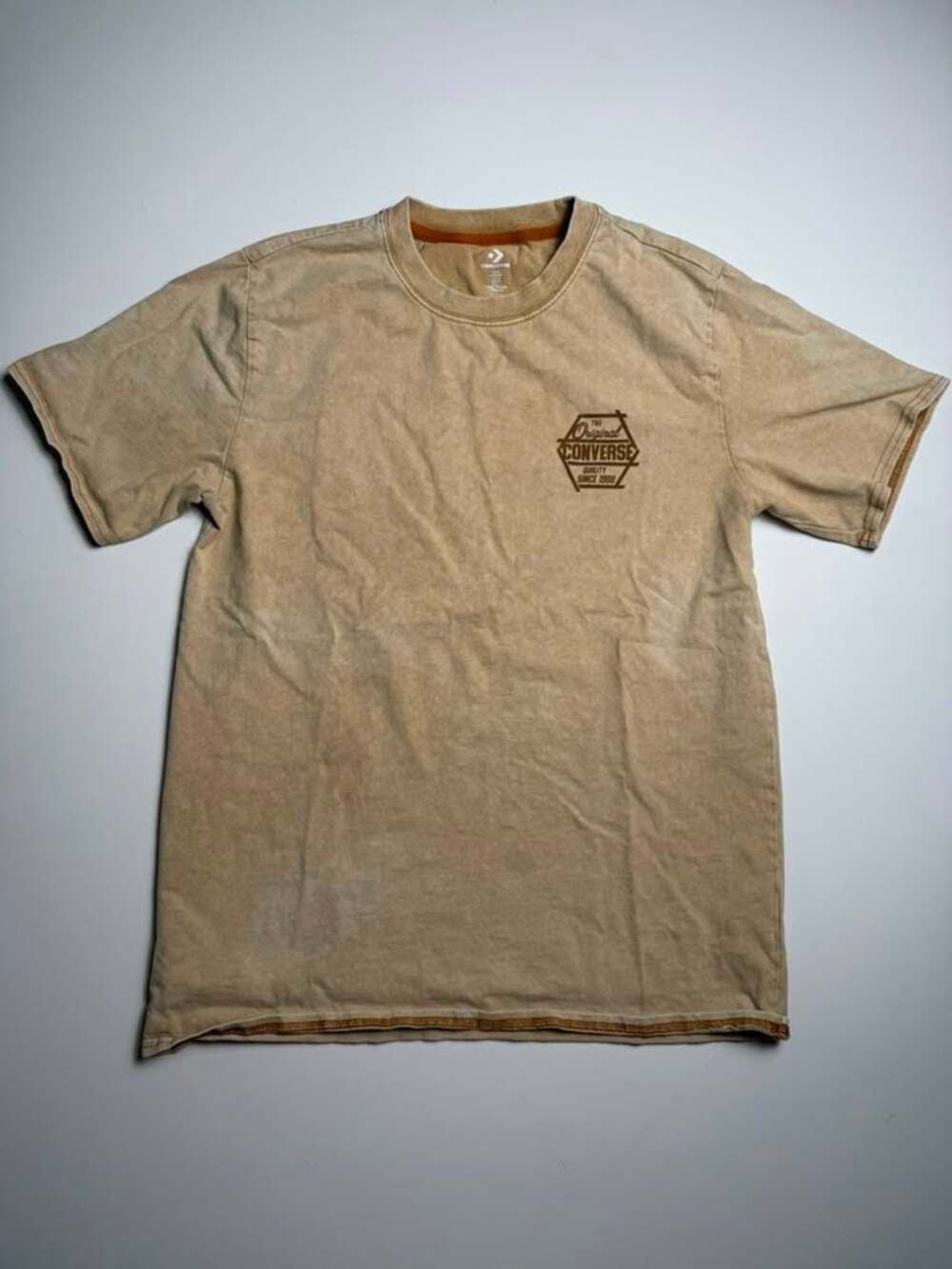 Converse The Original Since 1908 Graphic Mineral Wash T-Shirt Tan Brown Tee